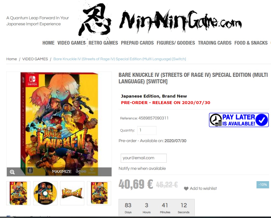 Street Of Rage 4 pas cher - Meilleures ofes sur le neuf et l'occasion